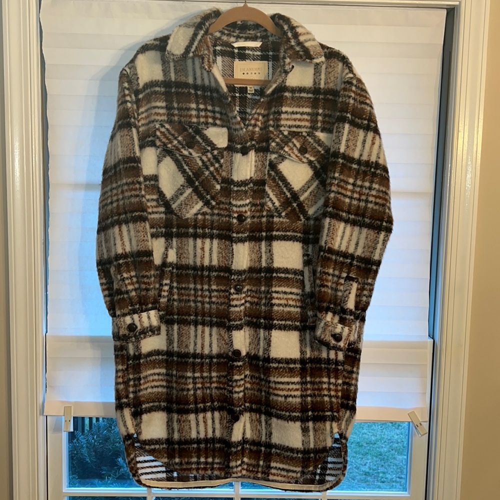 Blank NYC Cassie Plaid Shacket Size Medium
